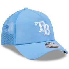 Tampa Bay Rays 2026 Batting Practice Apex 9FORTY Adjustable Trucker Hat - Light Blue | New Era