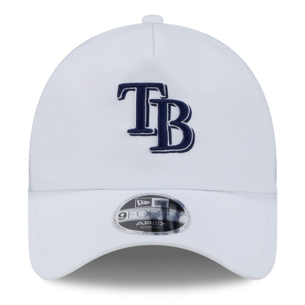 Tampa Bay Rays 2026 Batting Practice Apex 9FORTY Adjustable Trucker Hat - White | New Era