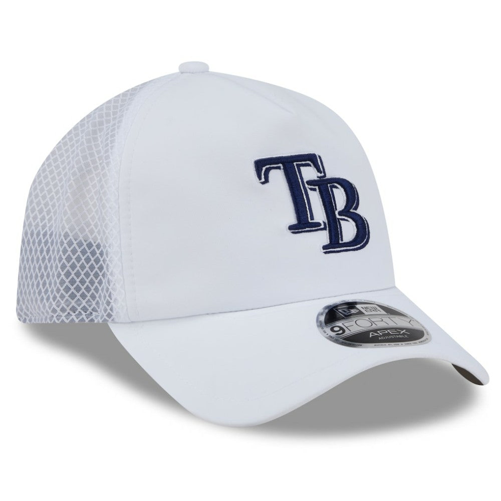 Tampa Bay Rays 2026 Batting Practice Apex 9FORTY Adjustable Trucker Hat - White | New Era
