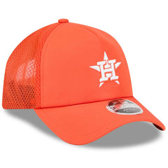 Houston Astros 2026 Batting Practice Apex 9FORTY Adjustable Trucker Hat - Orange | New Era