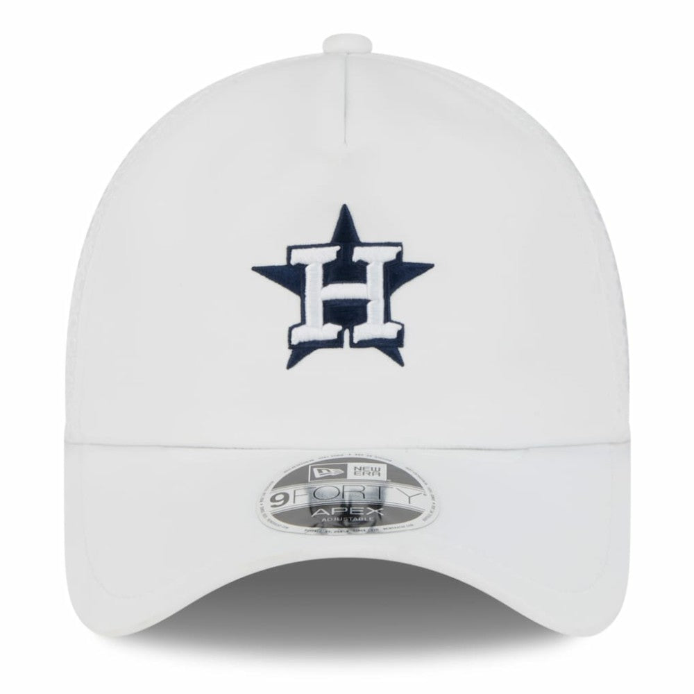 Houston Astros 2026 Batting Practice Apex 9FORTY Adjustable Trucker Hat - White | New Era