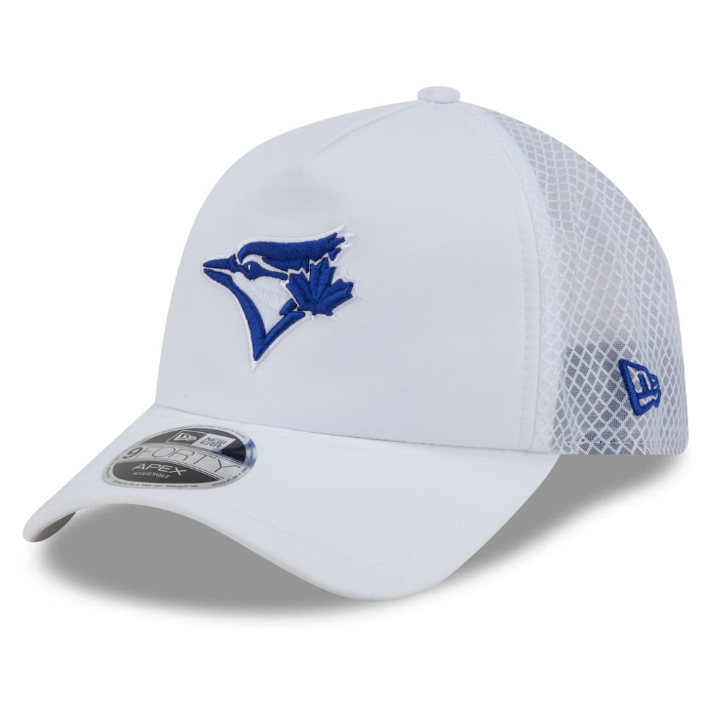 Toronto Blue Jays 2026 Batting Practice Apex 9FORTY Adjustable Trucker Hat - White | New Era