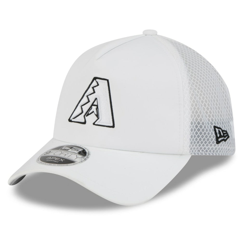 Arizona Diamondbacks 2026 Batting Practice Apex 9FORTY Adjustable Trucker Hat - White | New Era