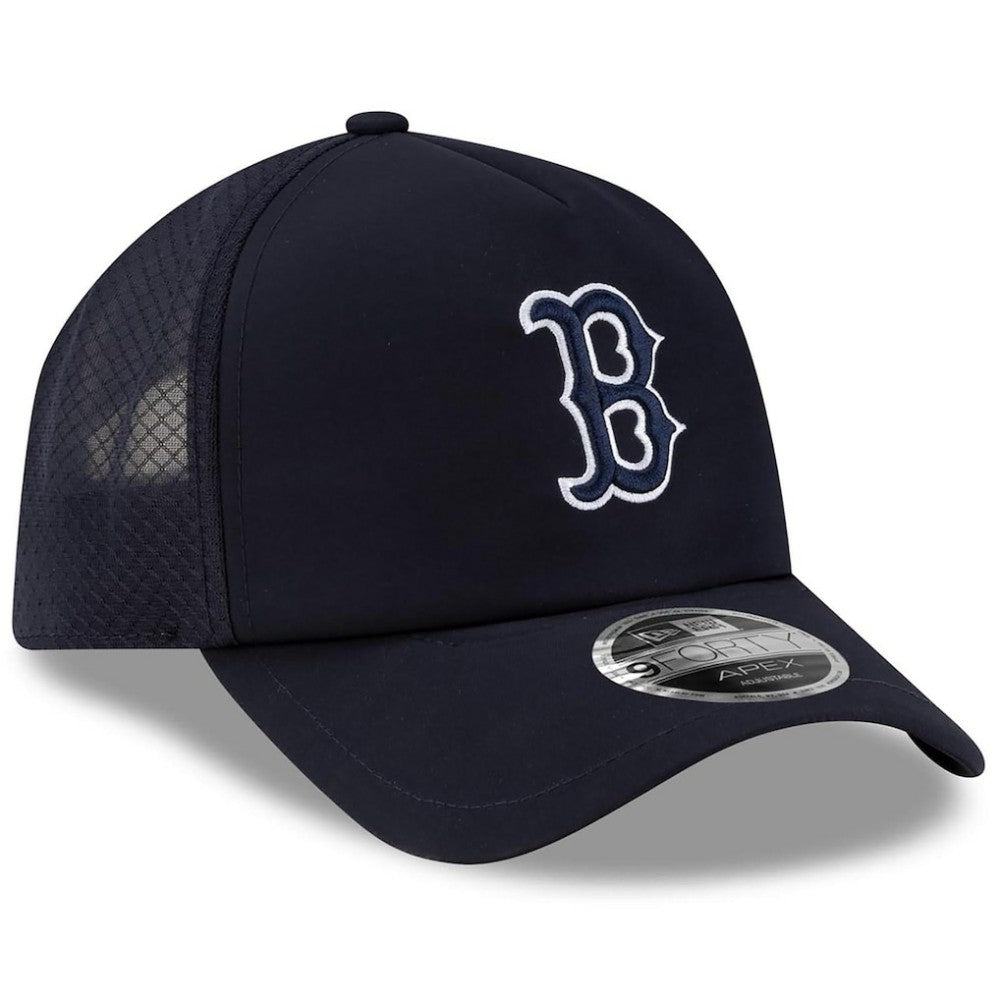 Boston Red Sox 2026 Batting Practice Apex 9FORTY Adjustable Trucker Hat - Navy | New Era