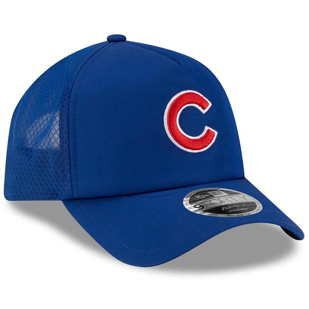 Chicago Cubs 2026 Batting Practice Apex 9FORTY Adjustable Trucker Hat - Royal | New Era