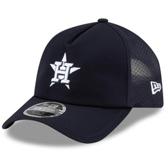 Houston Astros 2026 Batting Practice Apex 9FORTY Adjustable Trucker Hat - Navy | New Era