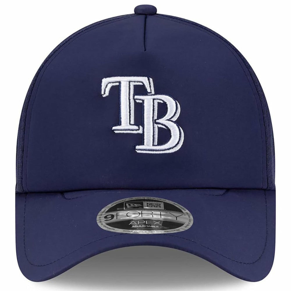 Tampa Bay Rays 2026 Batting Practice Apex 9FORTY Adjustable Trucker Hat - Navy | New Era