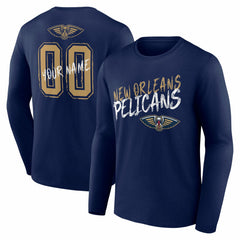 New Orleans Pelicans Hustle Custom Long Sleeve T-Shirt - Navy sale