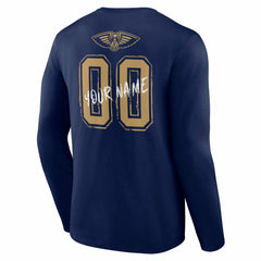 New Orleans Pelicans Hustle Custom Long Sleeve T-Shirt - Navy sale