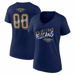 New Orleans Pelicans Women's Hustle Custom V-Neck T-Shirt - Navy discount