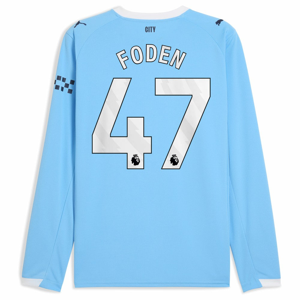 Phil Foden Manchester City 2025/26 Home Replica Long Sleeve Player Jersey / Soccer Hot sale