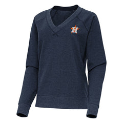 Houston Astros Antigua Women's Varsity Tri-Blend V-Neck Long Sleeve T-Shirt - Heather Navy