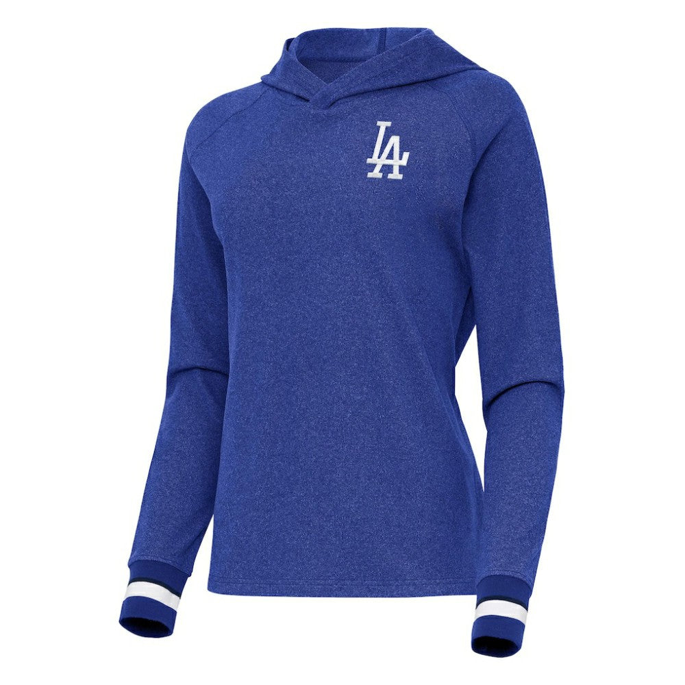 Los Angeles Dodgers Antigua Women's Trek Pullover Hoodie - Heather Royal