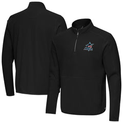 Miami Marlins Antigua Step Up Quarter-Zip Pullover - Black