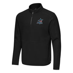Miami Marlins Antigua Step Up Quarter-Zip Pullover - Black
