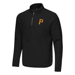 Pittsburgh Pirates Antigua Step Up Quarter-Zip Pullover - Black