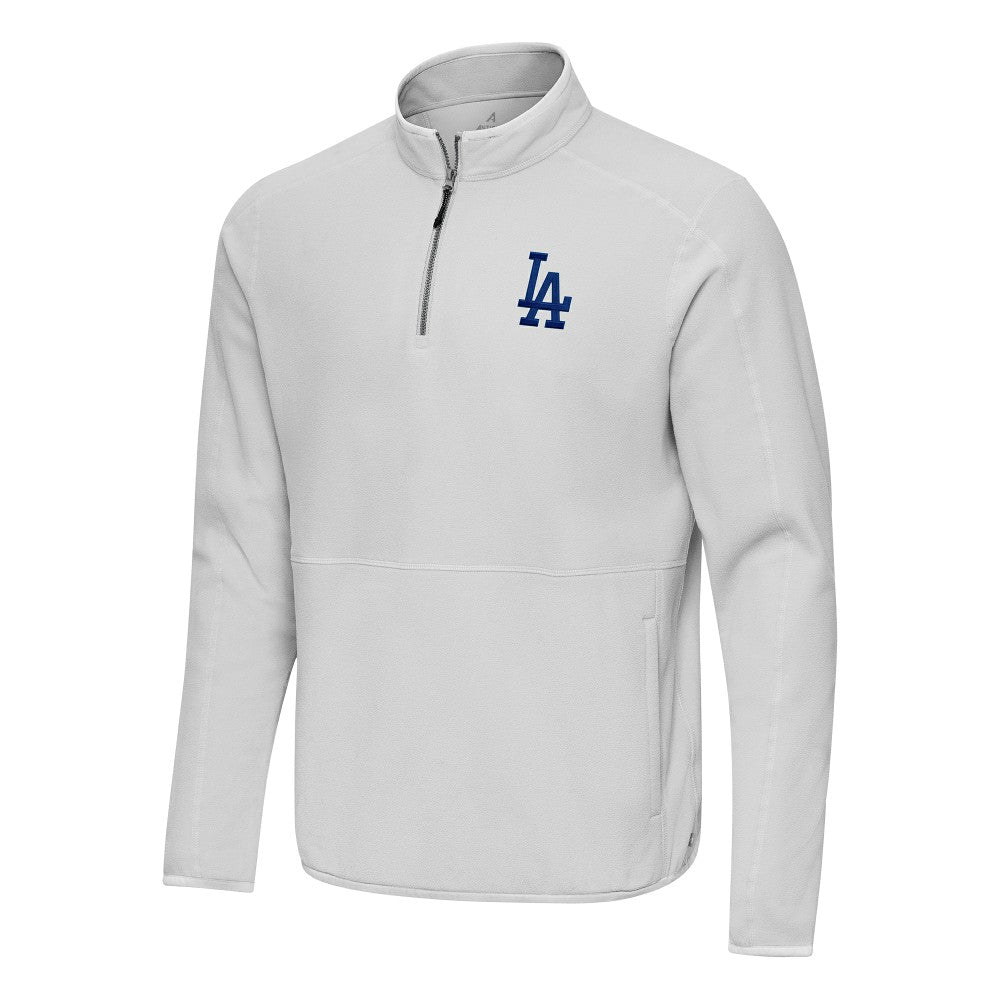 Los Angeles Dodgers Antigua Step Up Quarter-Zip Pullover - Gray