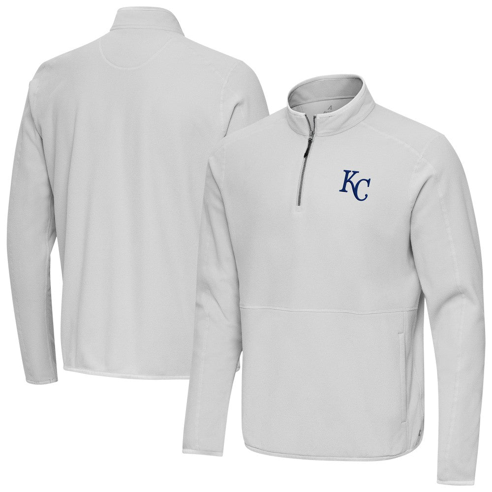 Kansas City Royals Antigua Step Up Quarter-Zip Pullover - Gray