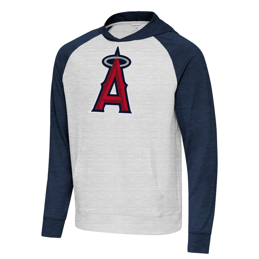 Los Angeles Angels Antigua Urgent Pullover Hoodie - Heather Navy/Gray