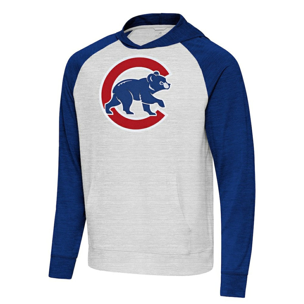 Chicago Cubs Antigua Urgent Pullover Hoodie - Royal/Gray