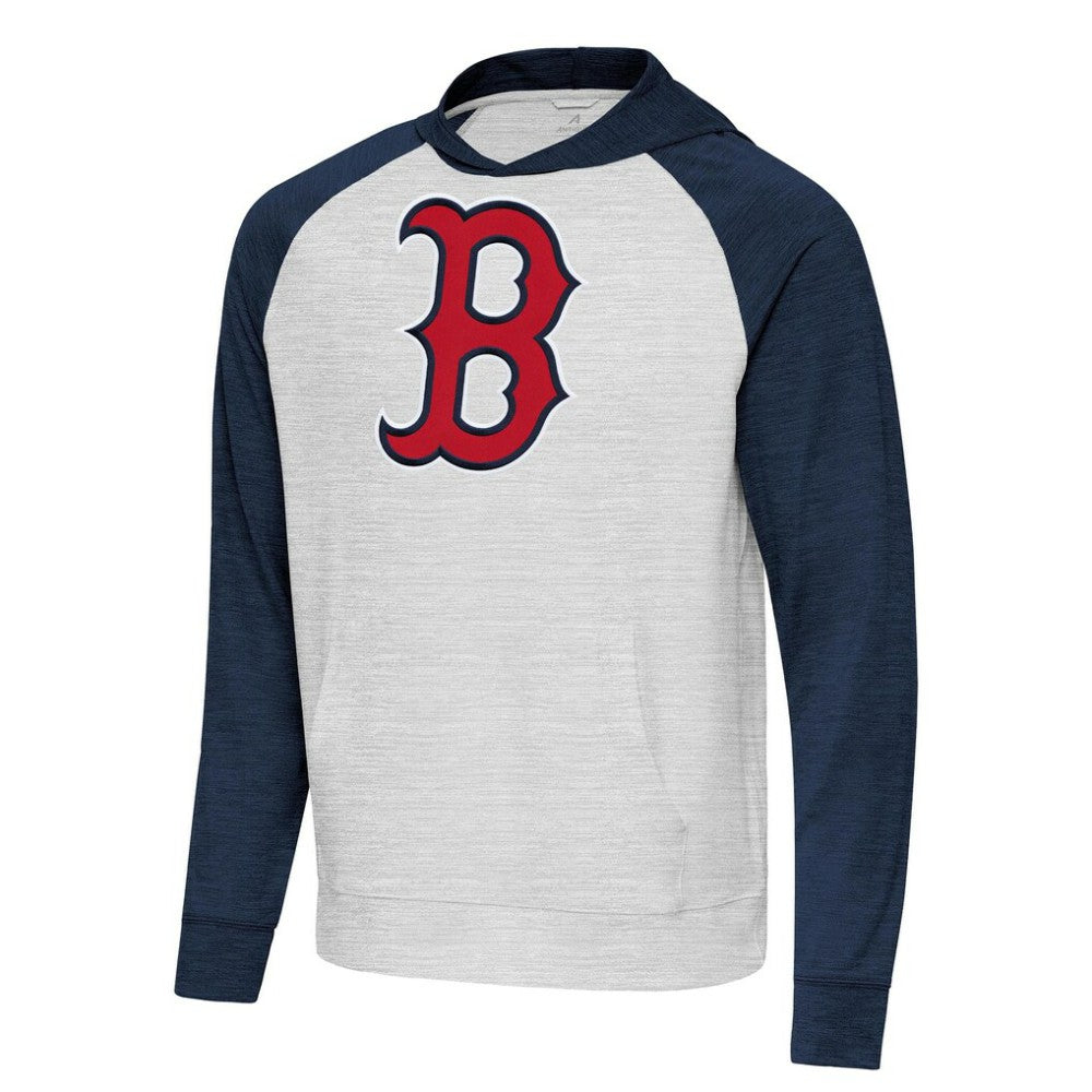 Boston Red Sox Antigua Urgent Pullover Hoodie - Heather Navy/Gray