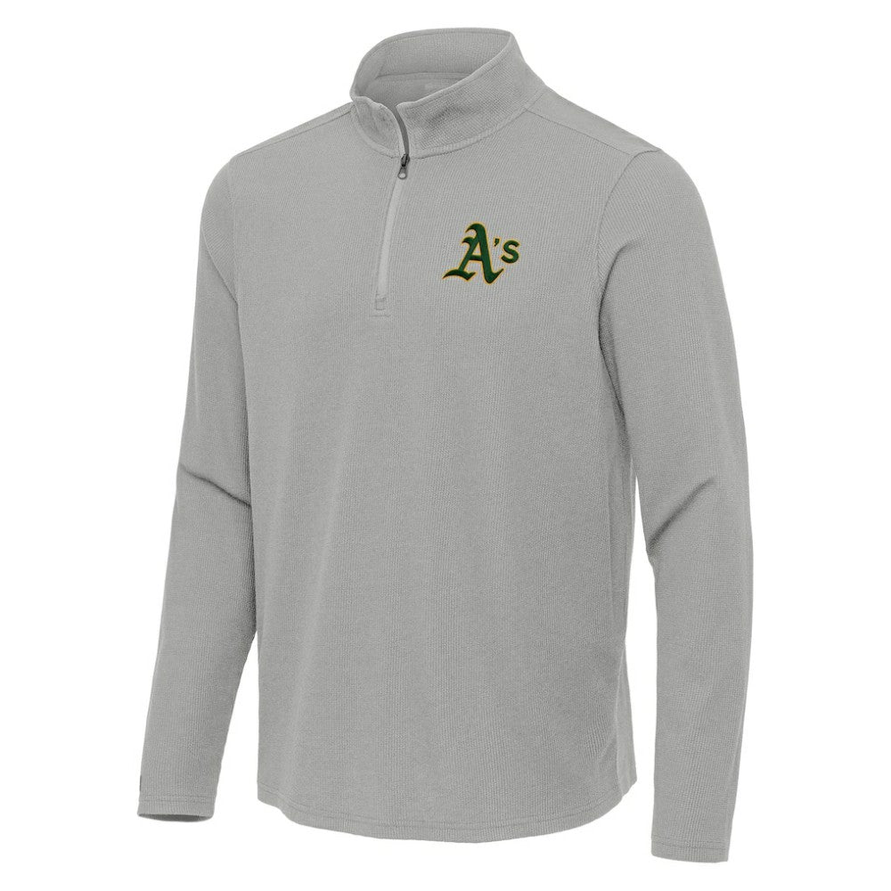 Athletics Antigua Sync Tri-Blend Quarter-Zip Pullover - Heather Gray