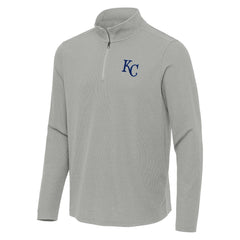 Kansas City Royals Antigua Sync Tri-Blend Quarter-Zip Pullover - Heather Gray