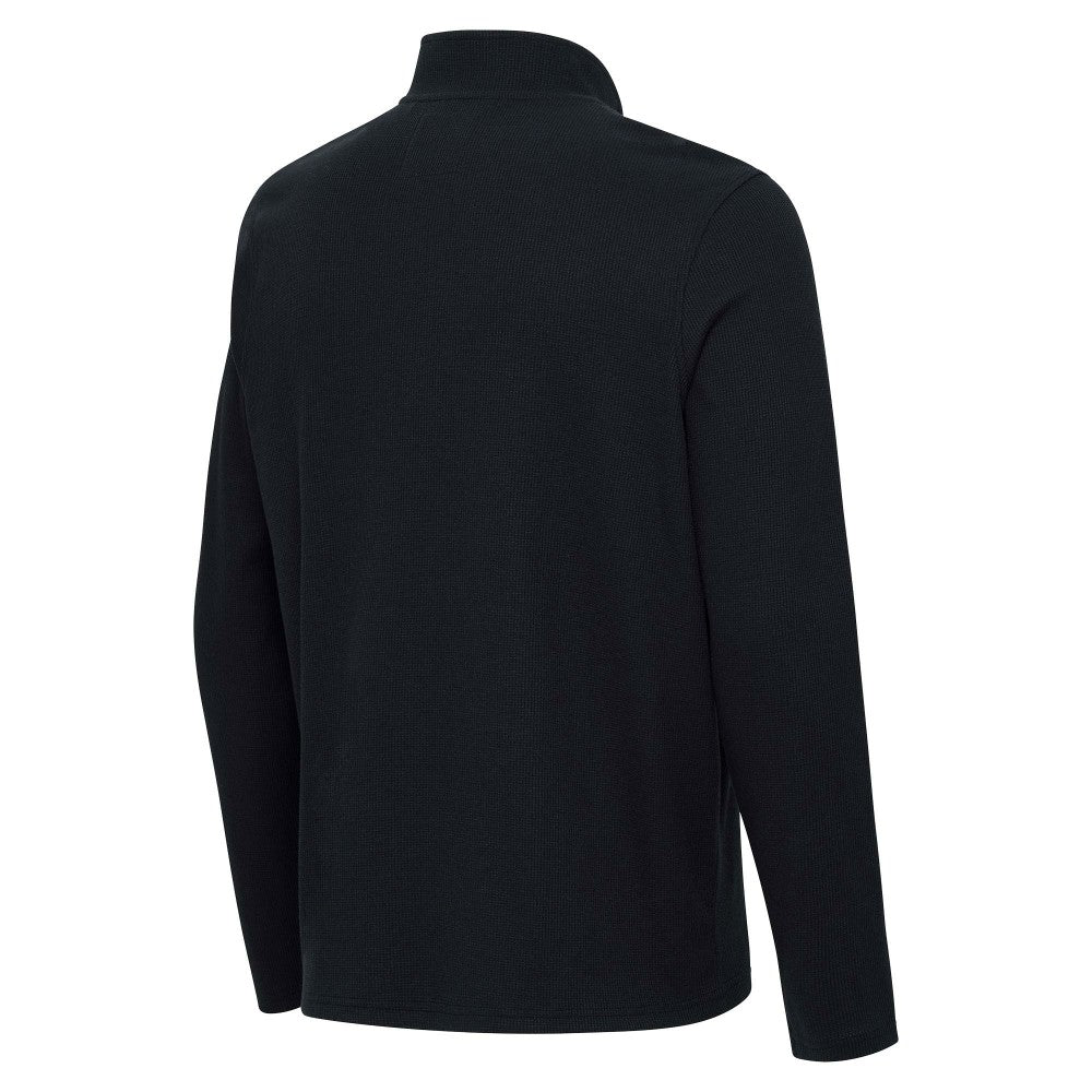 Cincinnati Reds Antigua Sync Tri-Blend Quarter-Zip Pullover - Heather Black