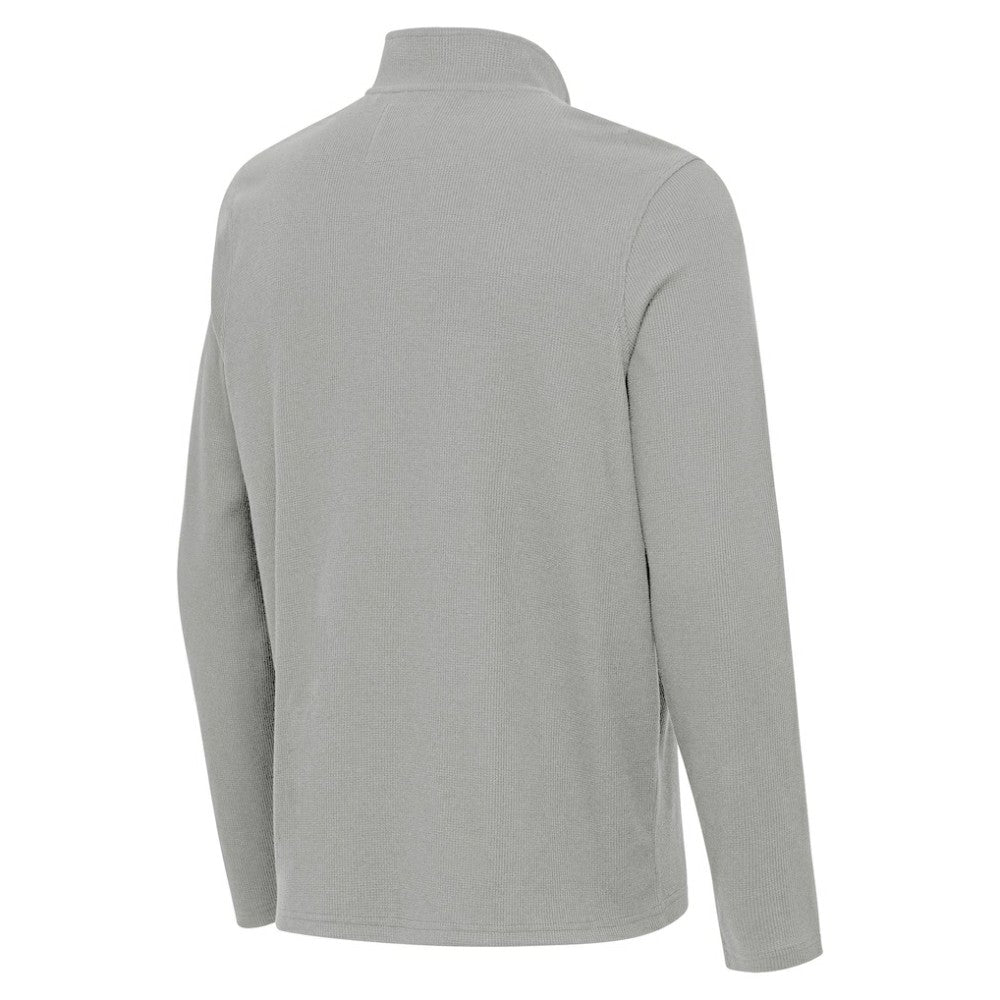 Chicago Cubs Antigua Sync Tri-Blend Quarter-Zip Pullover - Heather Gray