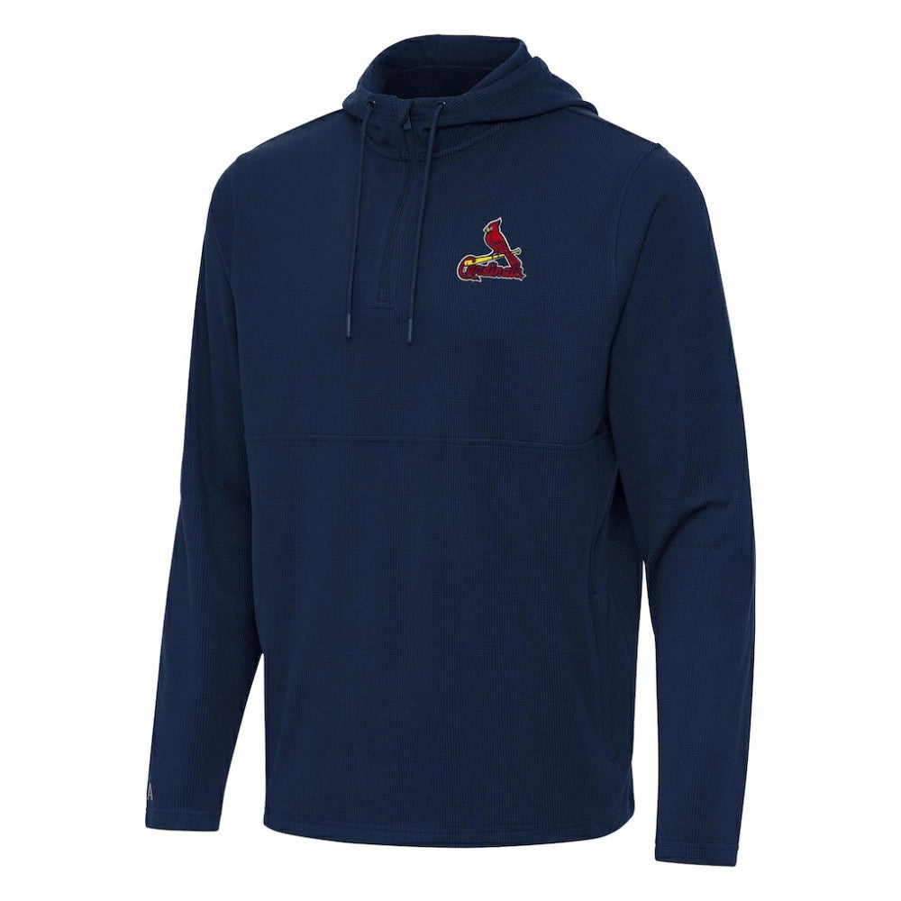 St. Louis Cardinals Antigua Connected Quarter-Zip Pullover Hoodie - Navy