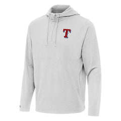 Texas Rangers Antigua Connected Quarter-Zip Pullover Hoodie - Gray