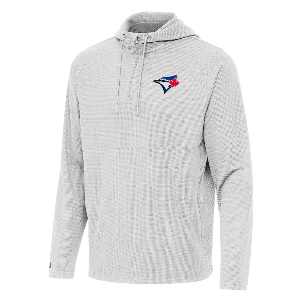 Toronto Blue Jays Antigua Connected Quarter-Zip Pullover Hoodie - Gray