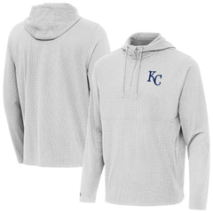 Kansas City Royals Antigua Connected Quarter-Zip Pullover Hoodie - Gray