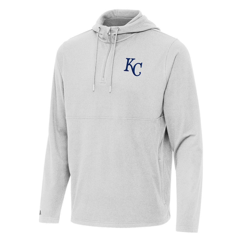 Kansas City Royals Antigua Connected Quarter-Zip Pullover Hoodie - Gray