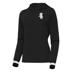 Chicago White Sox Antigua Women's Trek Pullover Hoodie - Black