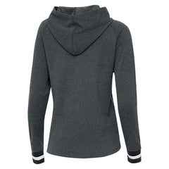 Miami Marlins Antigua Women's Trek Pullover Hoodie - Heather Charcoal