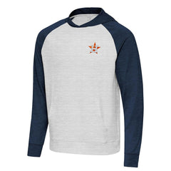 Houston Astros Antigua Urgent Pullover Hoodie - Heather Navy/Gray