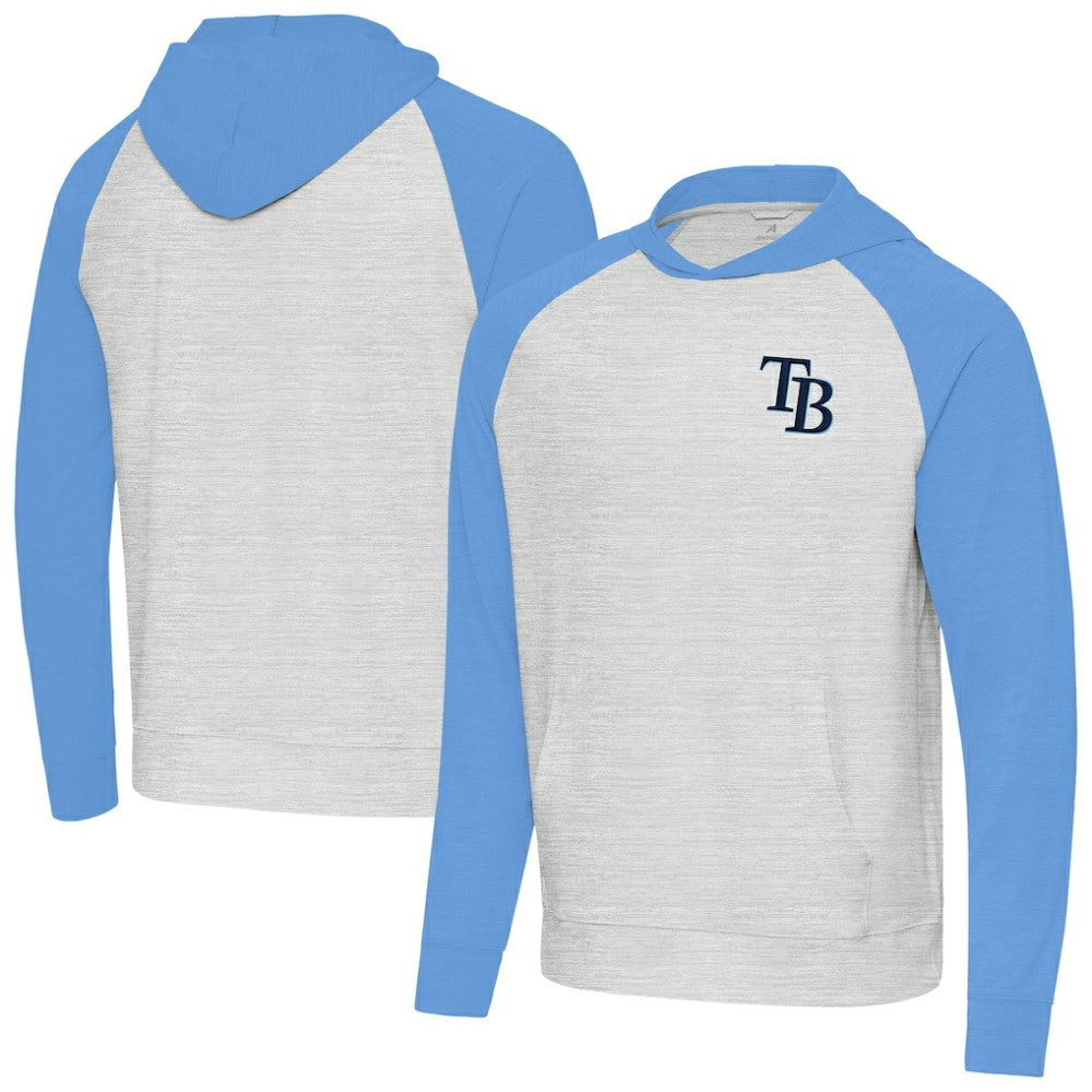 Tampa Bay Rays Antigua Urgent Pullover Hoodie - Powder Blue/Gray