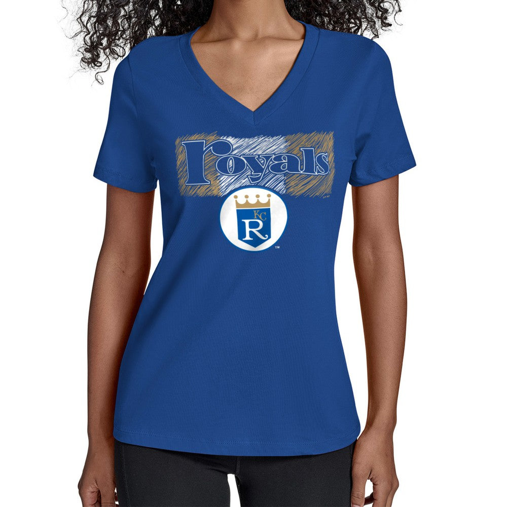 Kansas City Royals Starter Women's Team Color Shading V-Neck T-Shirt - Royal