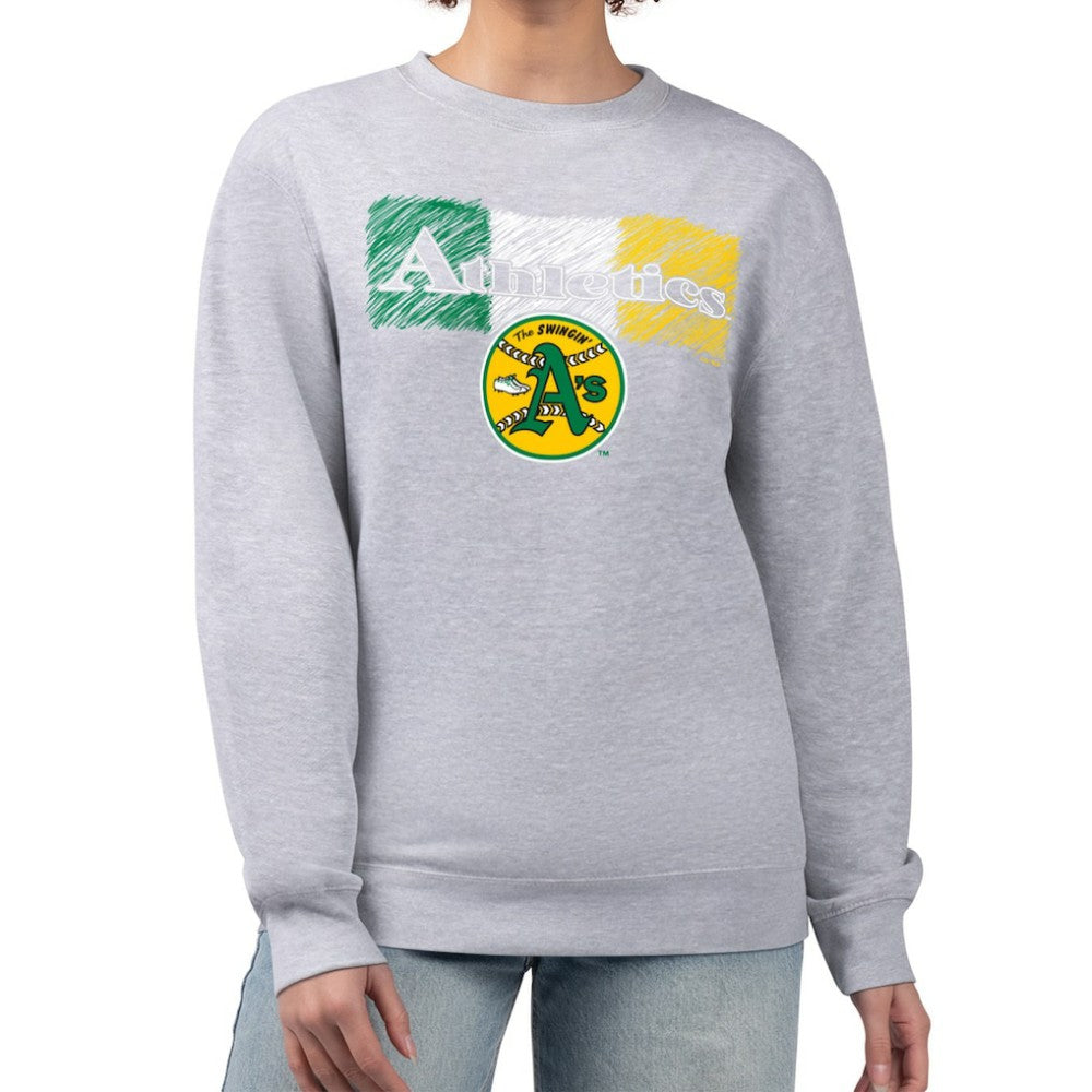 Athletics Starter Women's Team Color Shading Fleece Pullover Sweatshirt - Gray