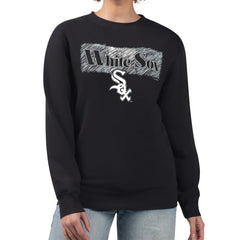 Chicago White Sox Starter Women's Team Color Shading Fleece Pullover Sweatshirt - Black