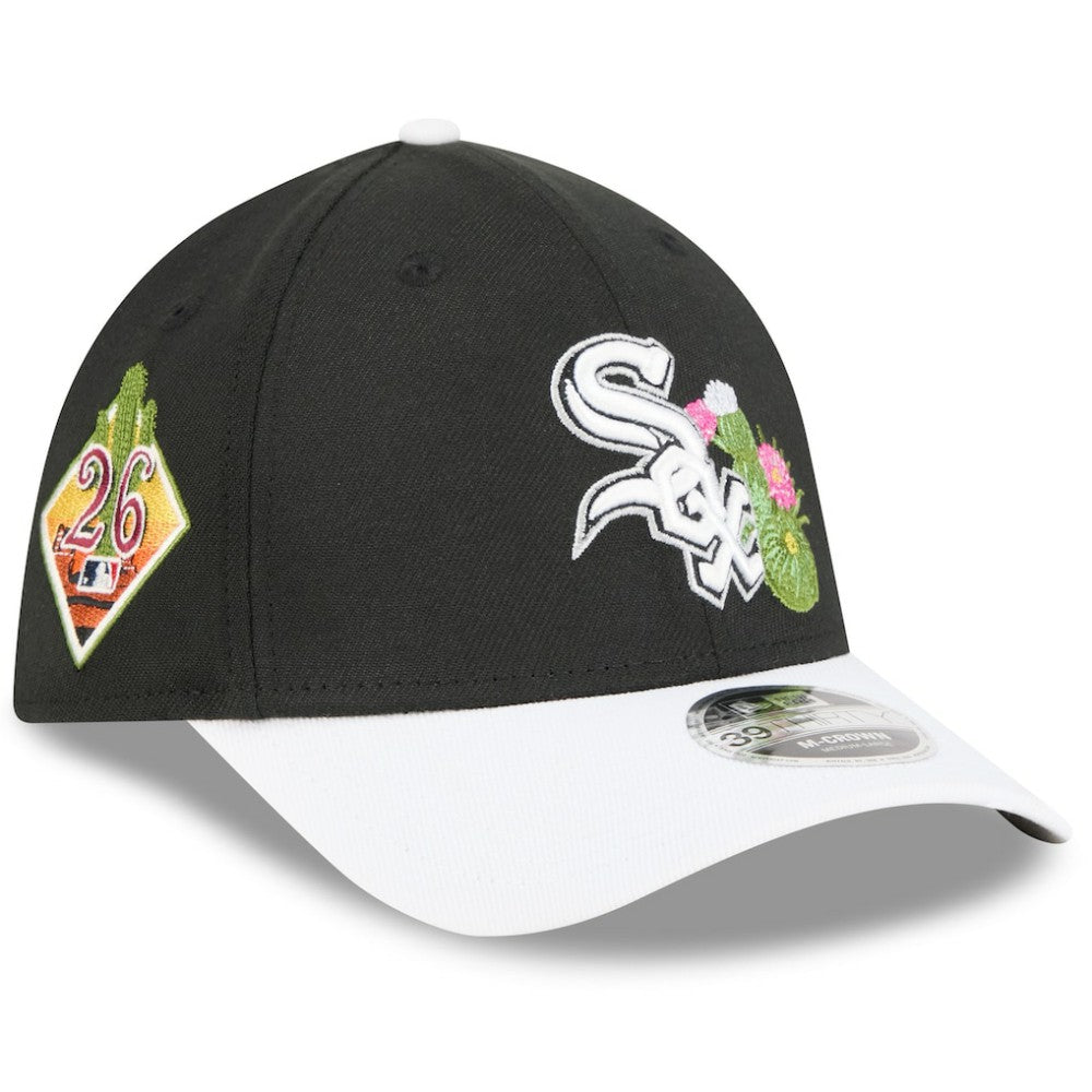 Chicago White Sox 2026 Spring Training M-Crown 39THIRTY Flex Hat - Black/White | New Era