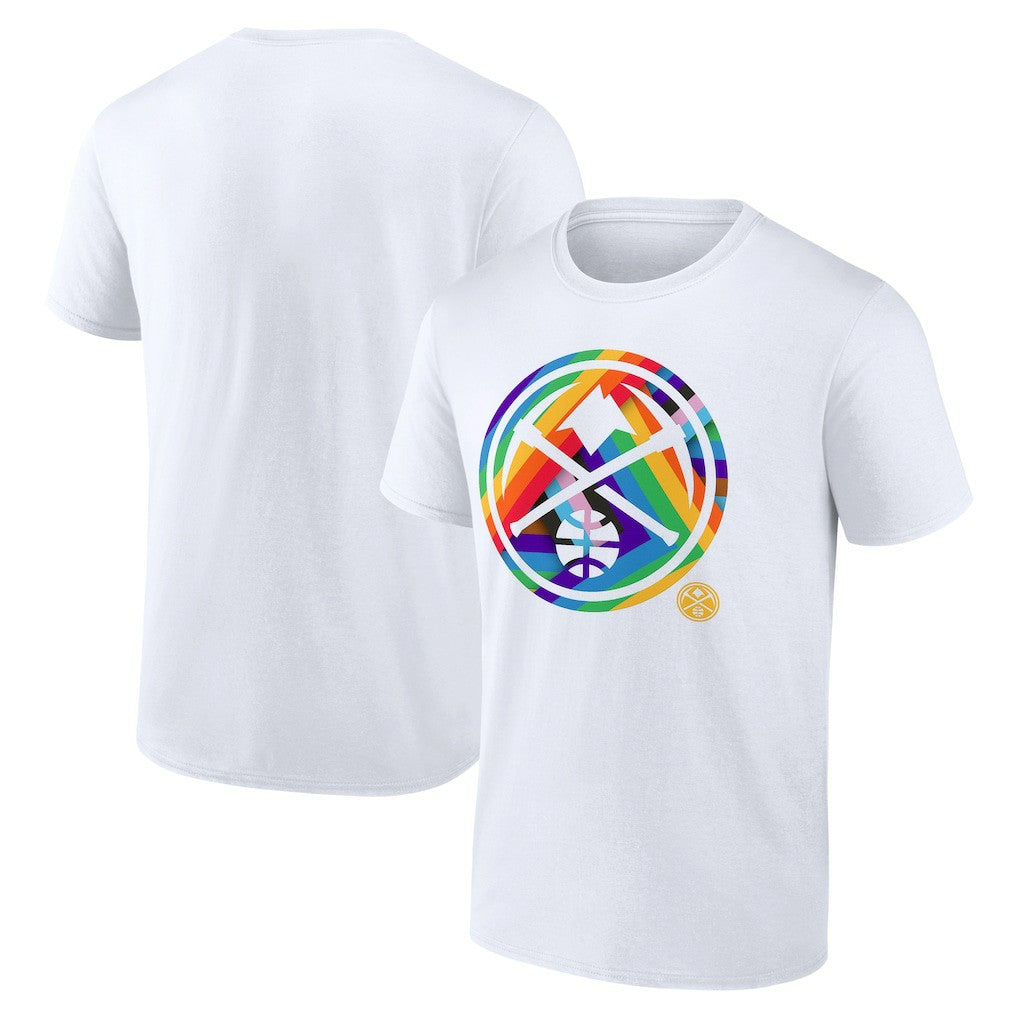Denver Nuggets Team Logo Pride T-Shirt sale - White discount