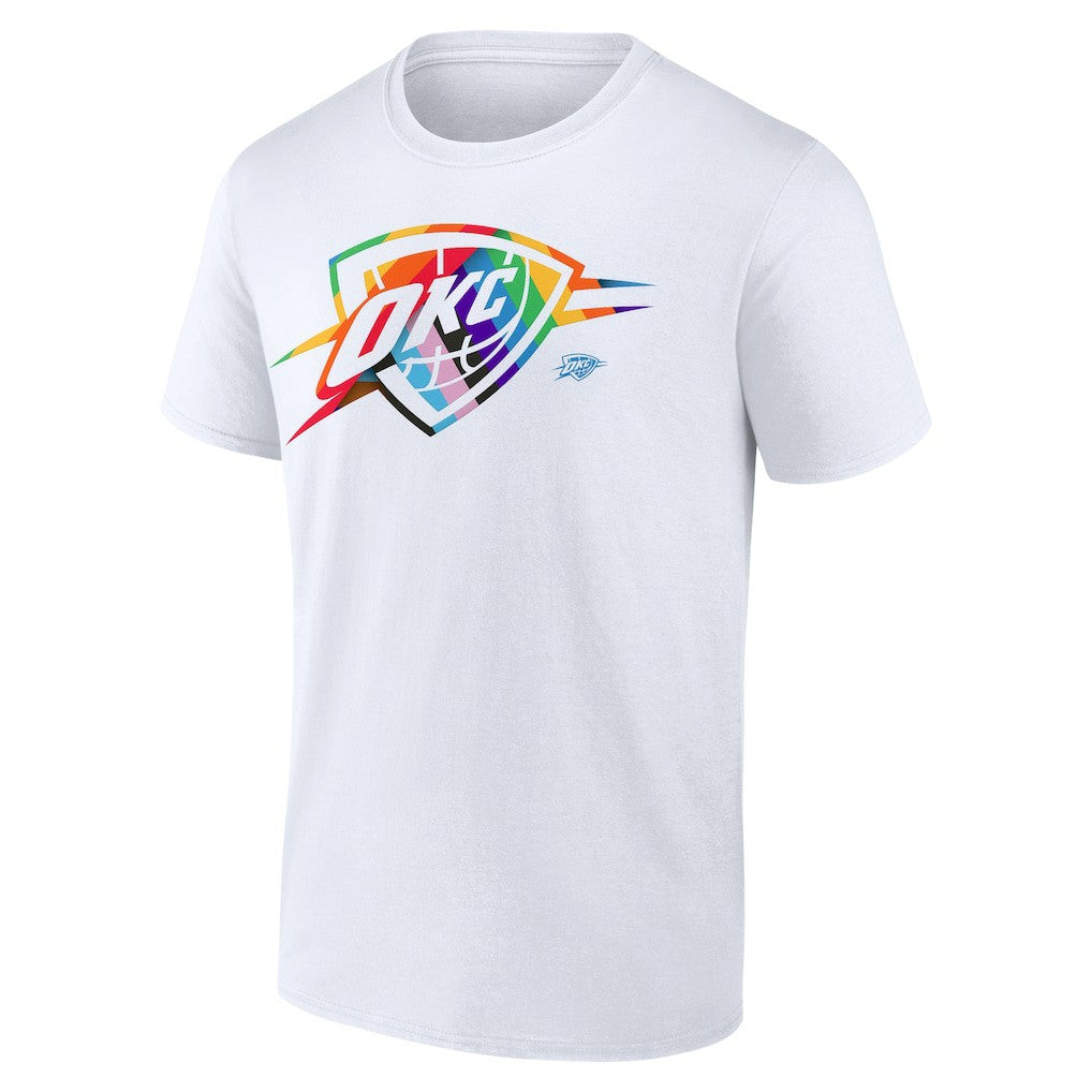 Oklahoma City Thunder Team Logo Pride T-Shirt - White for sale