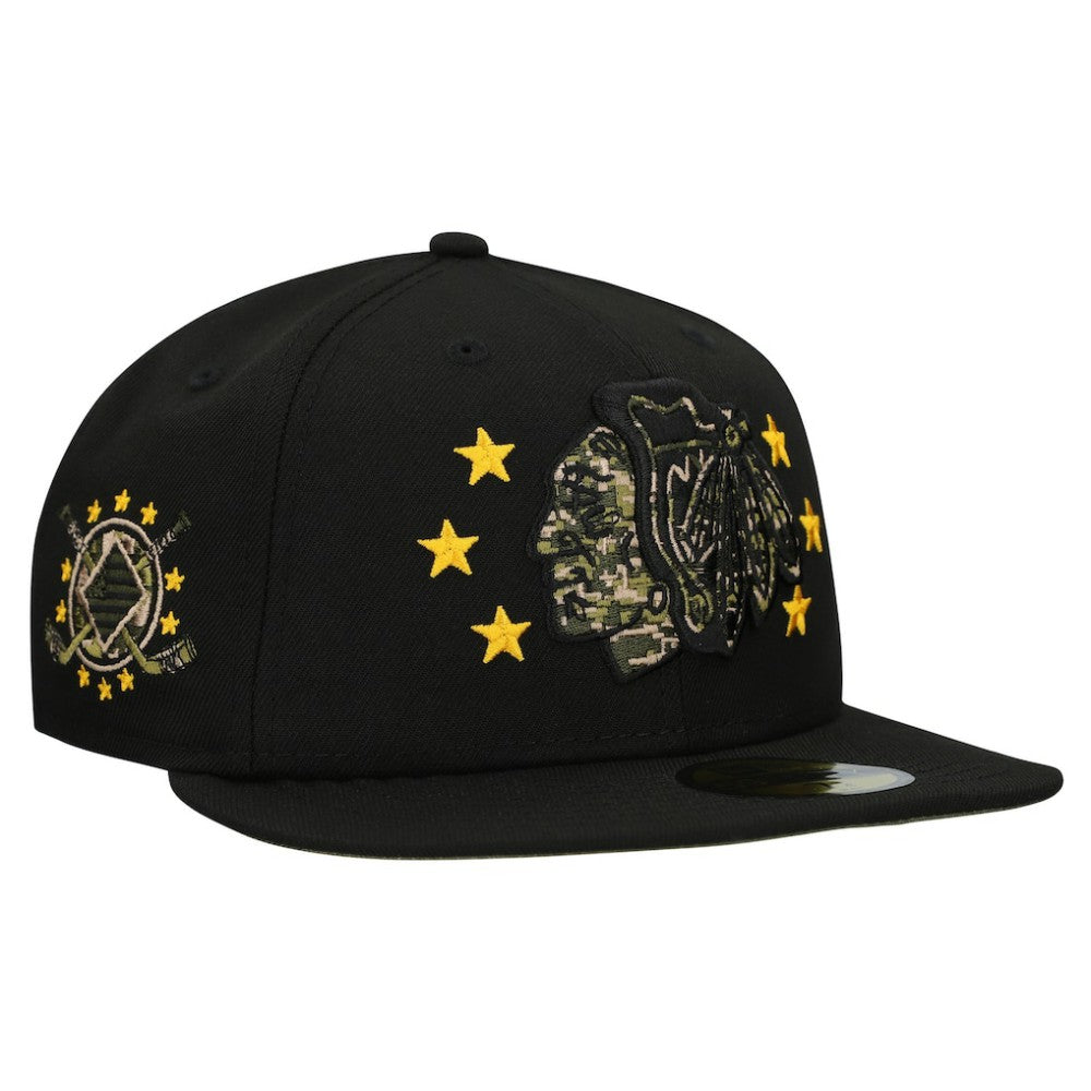 Chicago Blackhawks New Era Military Appreciation Digital Camo Stars 59FIFTY Fitted Hat