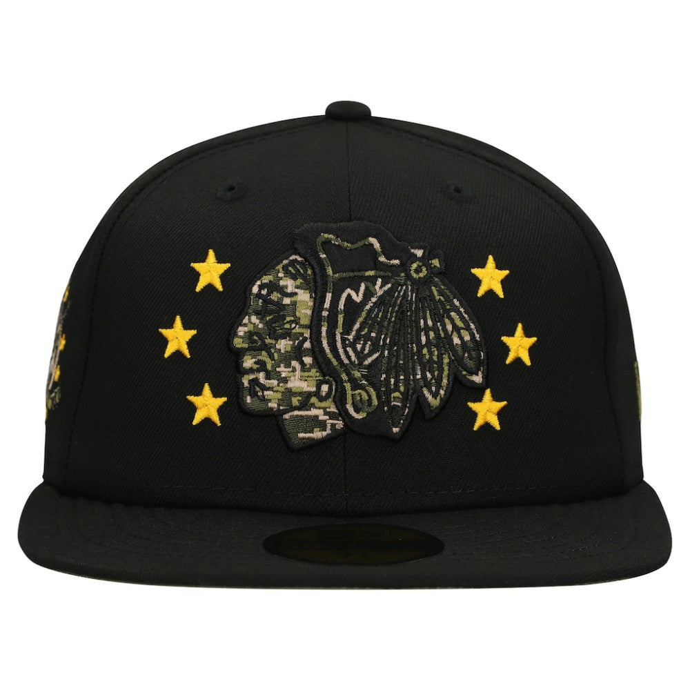 Chicago Blackhawks New Era Military Appreciation Digital Camo Stars 59FIFTY Fitted Hat
