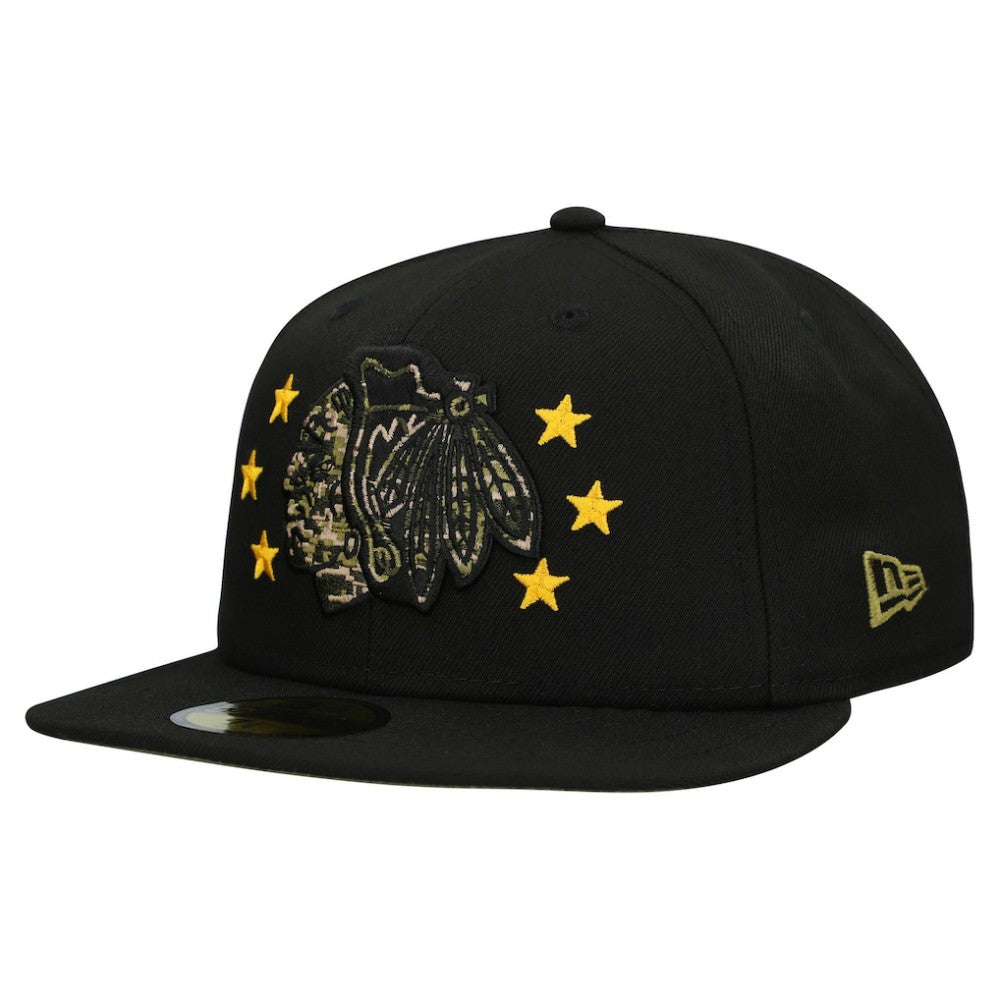Chicago Blackhawks New Era Military Appreciation Digital Camo Stars 59FIFTY Fitted Hat