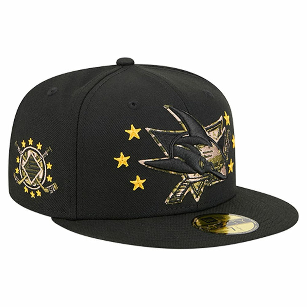 San Jose Sharks New Era Military Appreciation Digital Camo Stars 59FIFTY Fitted Hat