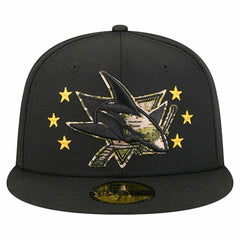 San Jose Sharks New Era Military Appreciation Digital Camo Stars 59FIFTY Fitted Hat