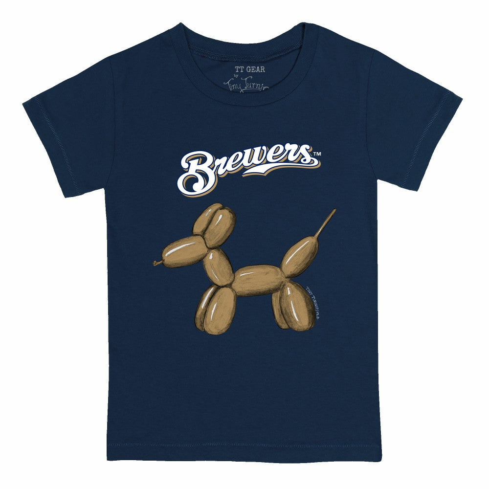 Milwaukee Brewers Tiny Turnip Youth Balloon Dog T-Shirt - Navy